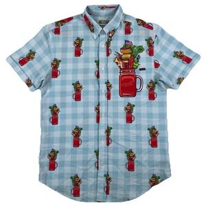 RSVLTS Sunday Bloody Funday Button Down Shirt Men's Medium Bloody Mary BBQ